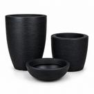 Kit 3 Vasos Polietileno Para Plantas Decorativo Cone Bacia -