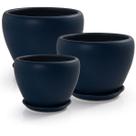 Kit 3 vasos + pratos berlim fosco pozzani - porcelana azul Kit 3 vasos + pratos berlim fosco pozzani - porcelana azul