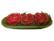Kit 3 Velas Em Formato De Rosas Com Vasinho -vela Decorativa