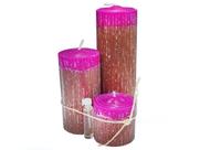 Kit 3 Velas Natalinas Decoração Cor Rosa - Enfeite De Natal