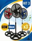 Kit 3 Ventilador Coluna Pedestal De Chão Residencial Silencioso Nfe 3 Velocidades Osc