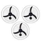 Kit 3 Ventiladores Osc Parede 60cm Preto - 220v 452