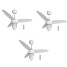Kit 3 Ventiladores Teto Ventisol Wind 3 Pás Branco 14579 - Bivolt