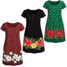 Kit 3 Vestido Manga Feminino Malha Fria Senhoras Excelente Liganete Dia a Dia Kit 3 Vestido Manga Feminino Malha Fria Senhoras Excelente Liganete Dia a Dia