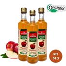 KIT 3 Vinagre 100% Orgânico de Maçã Acidez 4,2% 500ml - 4 Estações