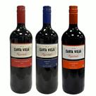 Kit 3 Vinho Cabernet, Merlot e Carmenere Chileno 1L Carta Vieja