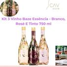 Kit 3 Vinhos Baze Essência Branco, Rosé E Tinto 750 ml