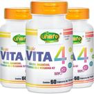 Kit 3 Vita 4 Cálcio Magnésio Vitamina D e K2 Unilife 60 Cápsulas Kit 3 Vita 4 Cálcio Magnésio Vitamina D e K2 Unilife 60 Cápsulas