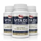 KIT 3 VITA D3 VIT.C E ZINCO Vitafor 60Caps KIT 3 VITA D3 VIT.C E ZINCO Vitafor 60Caps