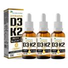 Kit 3 Vitamina D3 2000Ui com K2 80mg Sublingual Gotas 20ml Flora Nativa