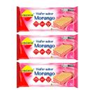 Kit 3 wafer diet zero lactose açucar morango 115g lowçucar