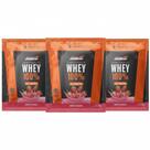 Kit 3 whey protein 100% 21g proteina morango sache