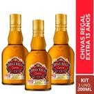 Kit 3 Whisky Chivas Regal Extra 13 Anos 200ml