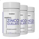 Kit 3 Zinco Quelato Suplemento Alimentar Natura Puro Original 29.59mg Concentrado 180 Cápsulas