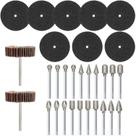 Kit 30 Acessórios Micro Retífica Disco Ponta Diamantada Flap