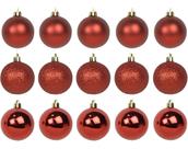 Kit 30 Bolas De Natal Mista 3cm Dourada Vermelha Decoração