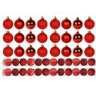 Kit 30 Bolas De Natal Mista 4cm Vermelha Decoração Árvore