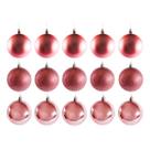 Kit 30 Bolas De Natal Mista Rose Fosca Lisa Glitter 4cm Pendente Árvore Enfeite