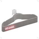 Kit 30 Cabides 45cm Veludo Cinza Slim Antideslizante Roupa