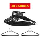 Kit 30 Cabides com Aba de Proteção Antideslizante e Ganchos