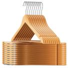 Kit 30 Cabides De Madeira Com Barra Resistente Rayco Premium Kit 30 Cabides De Madeira Com Barra Resistente Rayco Premium