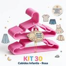Kit 30 Cabides Infantil Acrilico Cor Rosa Roupas Bebê Meninas Kit 30 Cabides Infantil Acrilico Cor Rosa Roupas Bebê Meninas