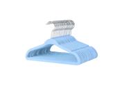 Kit 30 Cabides Infantis Baby de Veludo Antideslizante Azul, Rosa, Bege e Preto 29,5cm