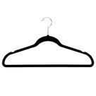 Kit 30 Cabides Luxo Aveludado Antideslizante Slim Preto