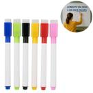 Kit 30 Canetas Marcador Lousa Quadro Branco com 6 Cores
