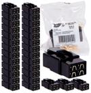 Kit 30 Conector 4 Vias Technoise Com Trava Macho E Fêmea Som