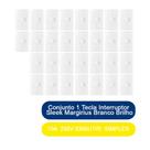 Kit 30 Conjunto 1 Tecla Interruptor Simples 10A 250V Embutir Sleek Margirius Branco Brilho Kit 30 Conjunto 1 Tecla Interruptor Simples 10A 250V Embutir Sleek Margirius Branco Brilho