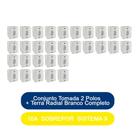 Kit 30 Conjunto Tomada 2 Polos + Terra 10A Sobrepor Sistema X Radial Branco Completo Kit 30 Conjunto Tomada 2 Polos + Terra 10A Sobrepor Sistema X Radial Branco Completo