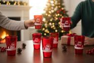 kit 30 Copos Boneco de Neve Lembrancinhas de Natal para grandes eventos