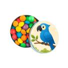 Kit 30 Latinhas Lembrancinhas Arara Azul Cor: Prateado