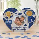 Kit 30 Lembrancinhas Dia Dos Pais Mini Porta Retrato e Chaveiro Coração MDF