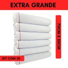 Kit 30 Pano De Chão Extra Grande Branco Saco Grosso 70x50
