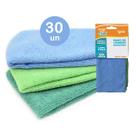 Kit 30 pano p/ limpeza cozinha vidro pia microfibra flanela