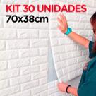 Kit 30 Placas Autocolante 3D Parede Tijolo Branco Lavável Fácil Instalação Impermeável
