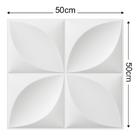 Kit 30 Placas de PVC Revestimento Geométrico Pétalas branco 50cm X 50cm