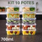 Kit 30 Potes Marmita Retangular 700ml Fit 3UD Transparente BPA Free Microondas Freezer Prática Kit 30 Potes Marmita Retangular 700ml Fit 3UD Transparente BPA Free Microondas Freezer Prática