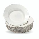 Kit 30 Pratos Fundos Redondo Com Borda Branco Plástico