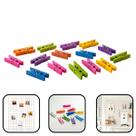 Kit 30 Prendedores Mini Decorativos Coloridos De Madeira
