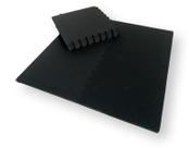 Kit 30 Tapetes Tatames Pretos Eva 50cm X 50cm X 15mm C/ Borda