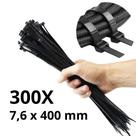 Kit 300 Abraçadeiras Nylon 7.6mm X 400mm U.V. Extra Forte Profissional