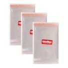 Kit 300 Saquinho adesivado transparente 10x15cm + 3 aba Cromus