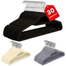 Kit 30un Cabide Veludo Adulto Ultrafino Com Gancho 360 Cromado 42cm