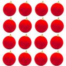 Kit 32 Bolas Natal 6cm Camurça Verm Enfeite Pendente Árvore Kit 32 Bolas Natal 6cm Camurça Verm Enfeite Pendente Árvore