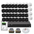 Kit 32 Câmeras Intelbras 1120b Dvr 32 Canais Com Hd 3tb Completo