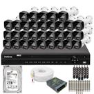 Kit 32 Câmeras Intelbras 1120b Full Color, Dvr 32ch Mhdx 1232 Hd 2tb