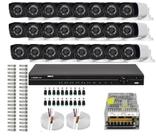 Kit 32 Cameras Segurança Hd Dvr Intelbras 32ch mhdx Alta Resolução c/ Acessórios